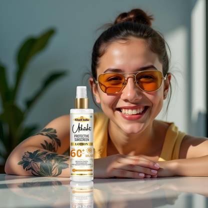 Utkrisht Sunscreen - SPF 60+ PA+++ Khadi SPF 60 Lotion with Refreshing Texture for Sun Safety