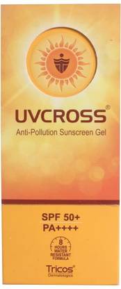 UVCROSS Sunscreen - SPF 50 PA++++ Anti Pollution Sunscreen Gel Tricos 50GM