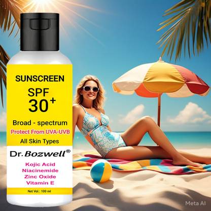 Dr.bozwell Sunscreen - SPF 50 PA+++ Sunscreen - SPF 30 PA+++ With Kojic Acid & Vitamine E | All Skin Types