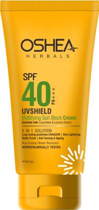 Oshea Herbals Sunscreen - SPF 50 PA+++ UV SHIELD MATTIFYING SUN BLOCK CREAM SPF 40 PA +++60Grams