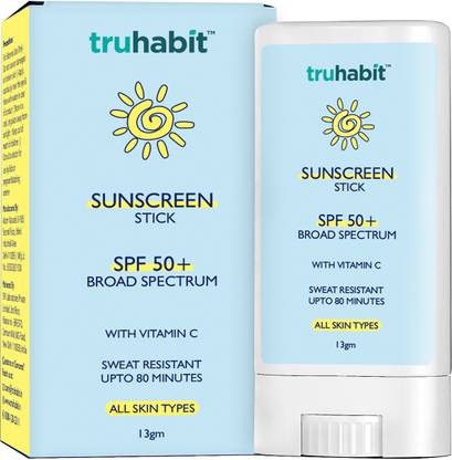 TruHabit Sunscreen - SPF 50 PA+++ Sunscreen Stick (13gm) Dermatologically Tested Sunscreen SPF 50 PA+++ with Vit.C