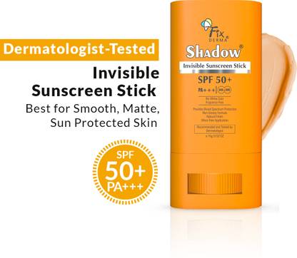 Fixderma Sunscreen - SPF 50 PA++++ Shadow Invisible Sunscreen Stick UVA/UVB Rays Protection Natural Finish