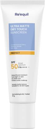 Re'equil Sunscreen - SPF 50 PA++++ Ultra Matte Dry Touch Sunscreen Gel