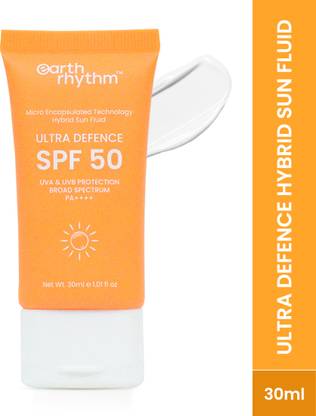 Earth Rhythm Sunscreen - SPF SPF 50 Tube 30ml PA++++ Sunscreen SPF 50 for All Type Skin, PA++++, Non Sticky, Non Greasy - 30 ml