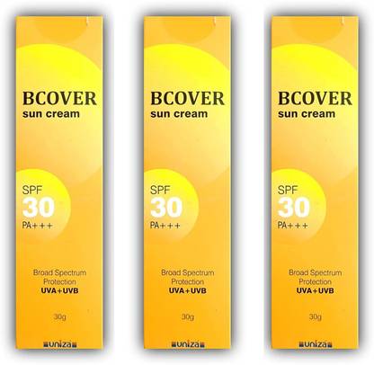 BCOVER Sunscreen - SPF 50 PA+++ SUN CREAM 30GM - (PACK OF 3)