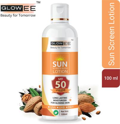 Glowee Sunscreen - SPF 50 PA+ SUNSCREEN LOTION SPF 50 PROTECTS ULTRA VIOLETTE RADIATION RAYS FROM SUN