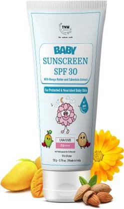 TNW - The Natural Wash Sunscreen - SPF 50 PA++ Sunscreen - SPF 30 PA++ Baby Sunscreen with Calendula Extracts and Mango Butter
