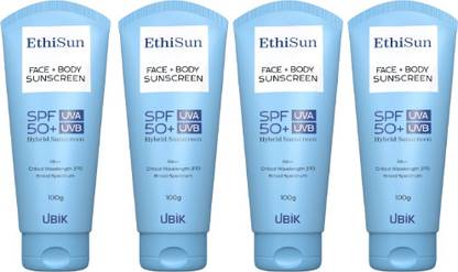 ETHISUN Sunscreen - SPF 50 PA+ Cream - Pack of 4