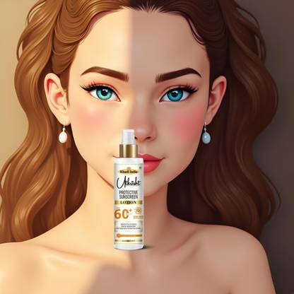 Utkrisht Sunscreen - SPF 60+ PA+++ Khadi Herbal Sunscreen Lotion SPF 60 for Pollution-Free Face