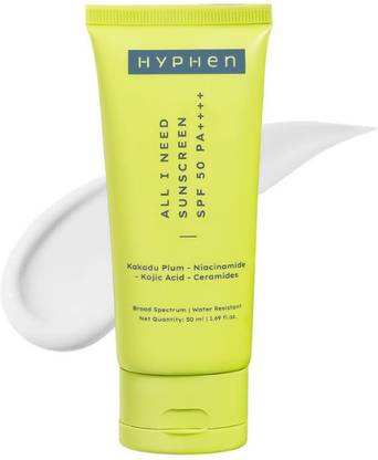 HYPHEN Sunscreen - SPF 50 PA+ All I Need Sunscreen | Brightens - Niacinamide, Kakadu Plum