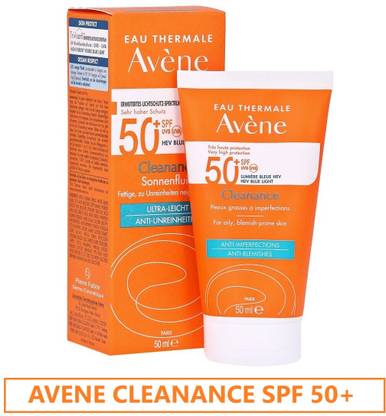 Avene Sunscreen - SPF 50 PA+++ EAU Thermal CLEANANCE Very High Protection Blue Light Sunscreen