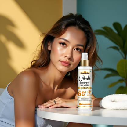 Utkrisht Sunscreen - SPF 60+ PA+++ Khadi Herbal SPF 60 Lotion for Everyday Skin Brightening Routine