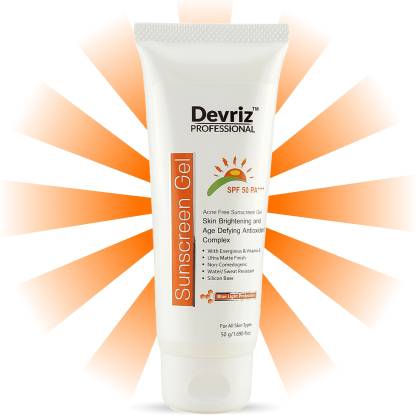DEVRIZ PROFESSIONAL Sunscreen - SPF 3 PA+++ SPF 50 Trending Sunscreen Gel for women & Men(50ML).