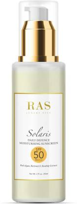 RAS Luxury Oils Sunscreen - SPF 50 PA++++ Solaris Daily Defence Mineral Sunscreen Moisturiser