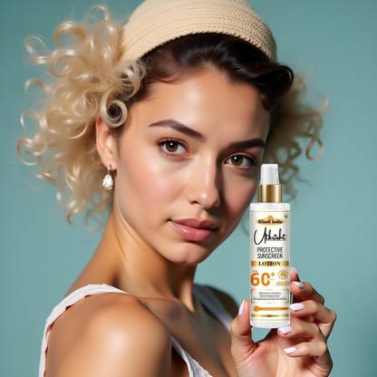 Utkrisht Sunscreen - SPF 60+ PA+++ Khadi Herbal SPF 60 Lotion for Skin Wellness and Glow Boost