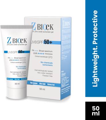 Z-Block Sunscreen - SPF 58 PA+ SPF50+ PA+++ 25%with Zinc Oxide & Vitamin E,Physical