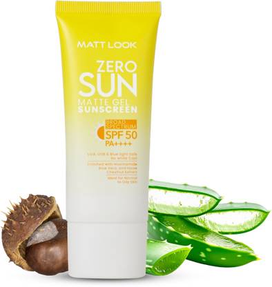 MATT LOOK Sunscreen - SPF 50 PA++++ Zero SUN Matte Gel SPF 50 PA++++ Sunscreen UVA/UVB with Niacinamide Oily Skin
