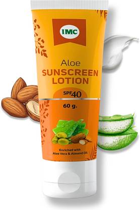 IMC Sunscreen - SPF 40 PA++ Aloe Sunscreen Lotion | For All Skin Types | Protect Skin From Harmful UV Rays