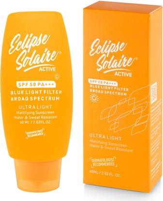 ECLIPSE SOLAIRE Sunscreen - SPF 50 PA+++ Active Mattifying No White Cast UVA/B, Blue Light Protection All Skin Types