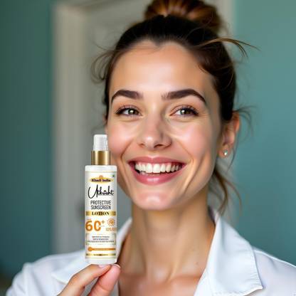 Utkrisht Sunscreen - SPF 60+ PA+++ Khadi SPF 60 Sun Lotion for Radiant and Nourished Skin