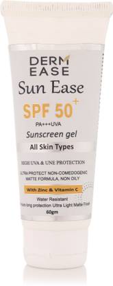 Derm Ease Sunscreen - SPF 50 PA+++ Sun Ease SPF 50+ PA+++UVA Sunscreen gel