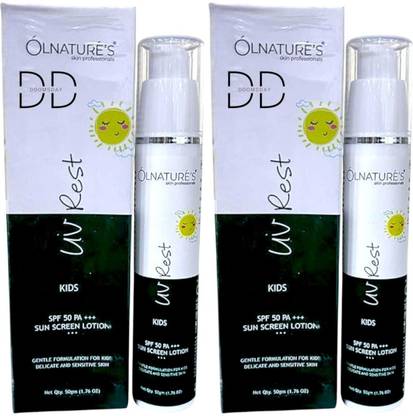 DOOMSDAY Sunscreen - SPF 50 PA+++ OLNATURE UVREST SUNSCREEN LOTION FOR KIDS FULL PROTECTION UVA/AVB RAYS PACK OF 2