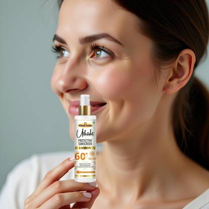 Utkrisht Sunscreen - SPF 60+ PA+++ Khadi Herbal SPF 60 Lotion for Gentle and Hydrated Skin