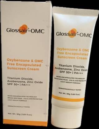 glossair Sunscreen - SPF 50 PA+++ -OMC OXYBENZONE & OMC FREE ENCAPSULATED SUNSCREEN CREAM