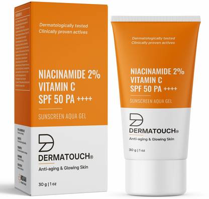 Dermatouch Sunscreen - SPF 50 PA++++ Niacinamide 2% Vitamin C Sunscreen for glowing skin | SPF 50+ PA ++++ | 30g