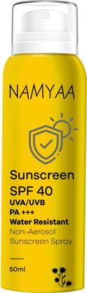Namyaa Sunscreen - SPF 40 PA+++ Spray |UVA-UVB & PA+++|Water Resistant&Non-Aerosol |No White Cast & Light weight