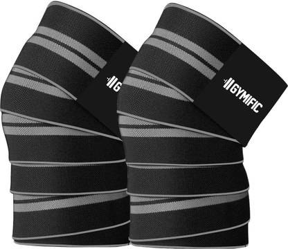 GYMIFIC Knee Wraps Pair for Squats, Gym, Powerlifting, Weightlifting for Unisex. Knee Support