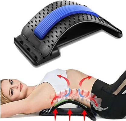 S CAPPER Back Stretcher Device Lower and Upper Muscle Pain Relief (Black/Blue) Back Back / Lumbar Support