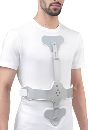 TYNOR Ash Brace (Hyper Extension Brace), Silver, Short, 1 Set Back / Lumbar Support