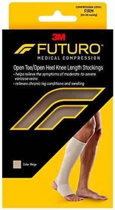 FUTURO Open Toe/Open Heel Stocking Unisex Firm Compression 20 30 Mm/Hg Helps Heel Support