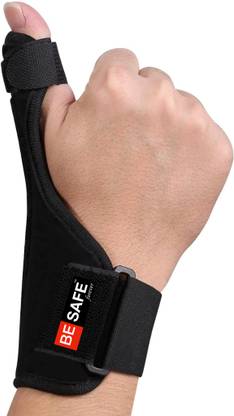 BE SAFE Forever Thumb Spica Splint Brace, Carpal Tunnel & Trigger Thumb Immobilizer, Black Finger Support