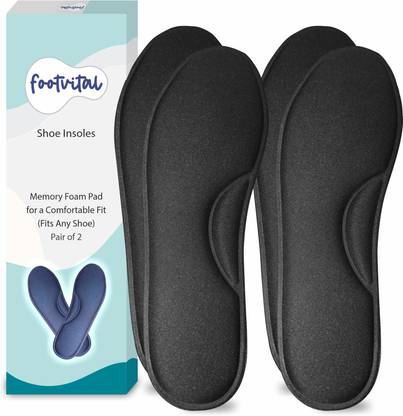 Foot Vital Memory Foam Shoe Insoles Comfortable Insoles Supports Heel & Arch (Pack of 2) Insole