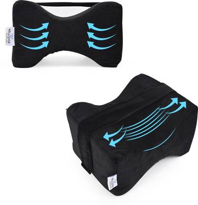 WELLGIVER Knee Pillow, Memory Form Leg Pillow for Side Sleeping, Pregnancy, Hip Pain- Knee Support
