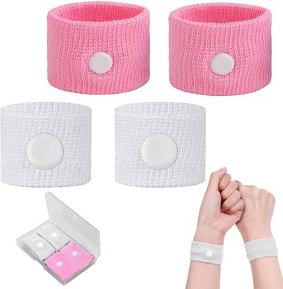 HANNEA Acupressure Point Bracelet, 2 Pairs Acupressure Band, Anti-Nausea Wristband Hand Support