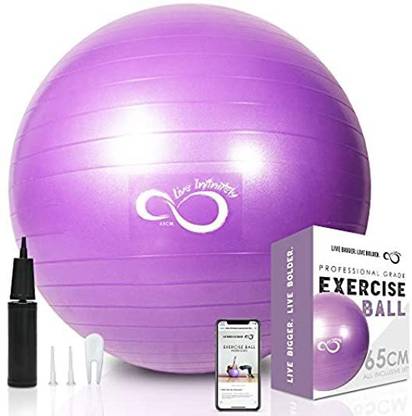 Live Infinitely Exercise Ball (55Cm95Cm) Extra Thick Professional Grade Balance & Stability Back / Lumbar Support