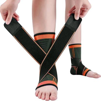 GymWar Ankle Support Adjustable Sleeves - Running Compression Foot Brace for Men Women Ankle Support