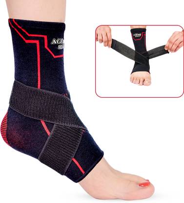 AGEasy Ankle Sleeve with Adjustable Velcro for Pain Reduction & Mobility Ankle Support