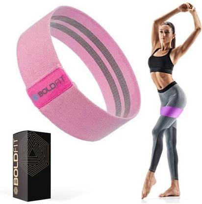 BOLDFIT Fabric Resistance Band - Loop Hip Band for Women & Men for Hip (Medium) Back / Lumbar Support