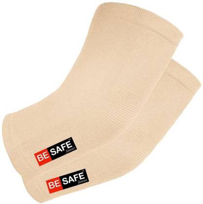 बी सेफ फॉरएवर Compression Socks & Elbow Support Guard, Elbow Sleeves Band, Pair, Beige, XL एल्बो सपोर्ट