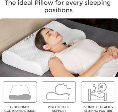 HOMBOX Contour Memory Foam Pillow King Size , Pack of 02 Cervical Pillow