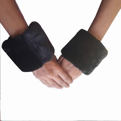 GEJUFF Faux Fur Wrist Cuffs 1 Pair Faux Fur Wrist Cuffs Winter Warm Wrist Support