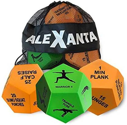 Alexanta Exercise Dice Workout Gear For Home Gym Fitness Gifts Workout Dice Back / Lumbar Support
