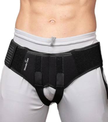 HULARA Inguinal Hernia Support Truss Brace Belt with Removable Pressure Pads-S Back / Lumbar Support