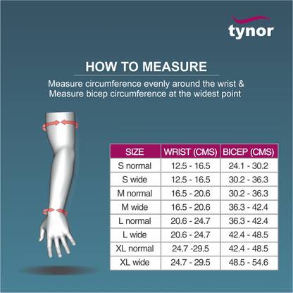 TYNOR Compression Garment Arm Sleeve,XL WIDE, 1 Unit Supporter
