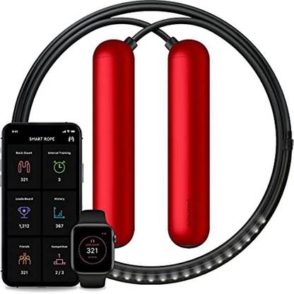 Tangram [ Factory] Smart Rope Led Embedded Jump Rope (Red Small) Freestyle Skipping Rope