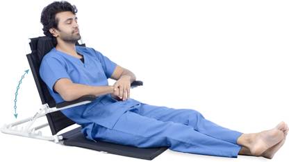 FOVERA Adjustable Large Size Hospital Back Rest - With Handle, Metal Angle Holders Back / Lumbar Support